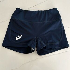 Women’s ASICS navy volleyball shorts, size XS